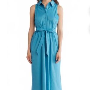 Maggy London Tie Waist Stretch Cotton Shirtdress, size 4